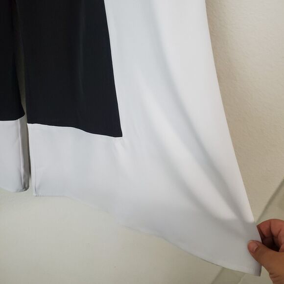 Gabrielle Union Pants Medium Black White Wide Leg Crop New York & Co Avant Garde - Picture 4 of 11